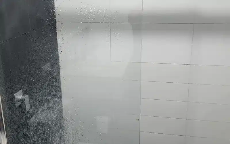 Dirty shower glass